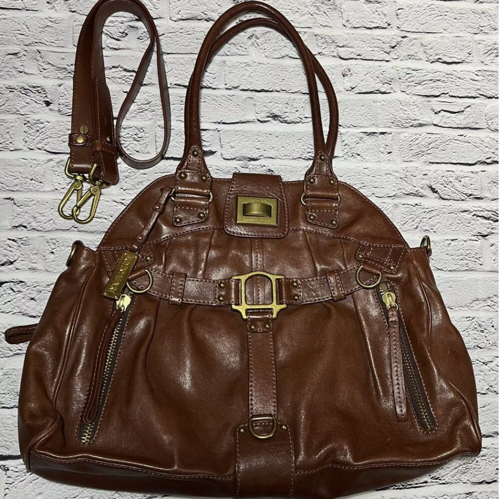 LOCKHEART Gorgeous Brown Leather Vintage Shoulder Bag W/ Removable Strap